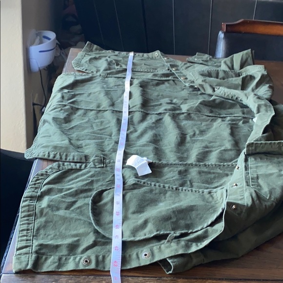 Dark Army Green Denim Jacket - Picture 5 of 6